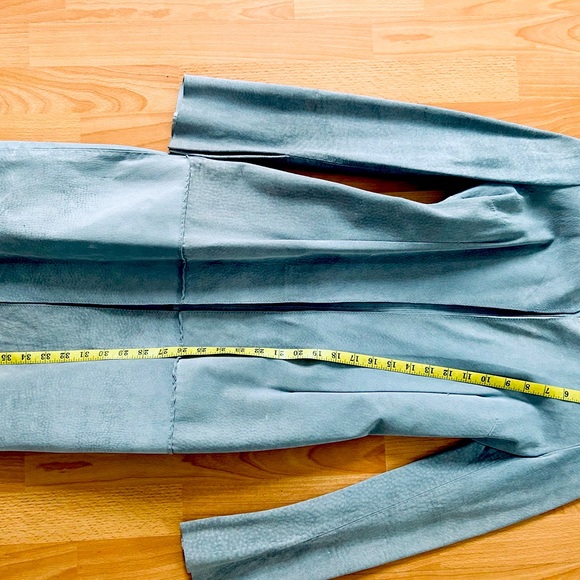 Bisou Bisou Light Blue Gray Suede Coat XS - Picture 6 of 7